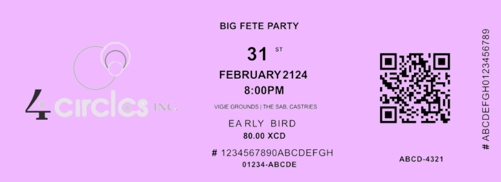 Generic Ticket Stock 2.0" x 5.5" (Pink)